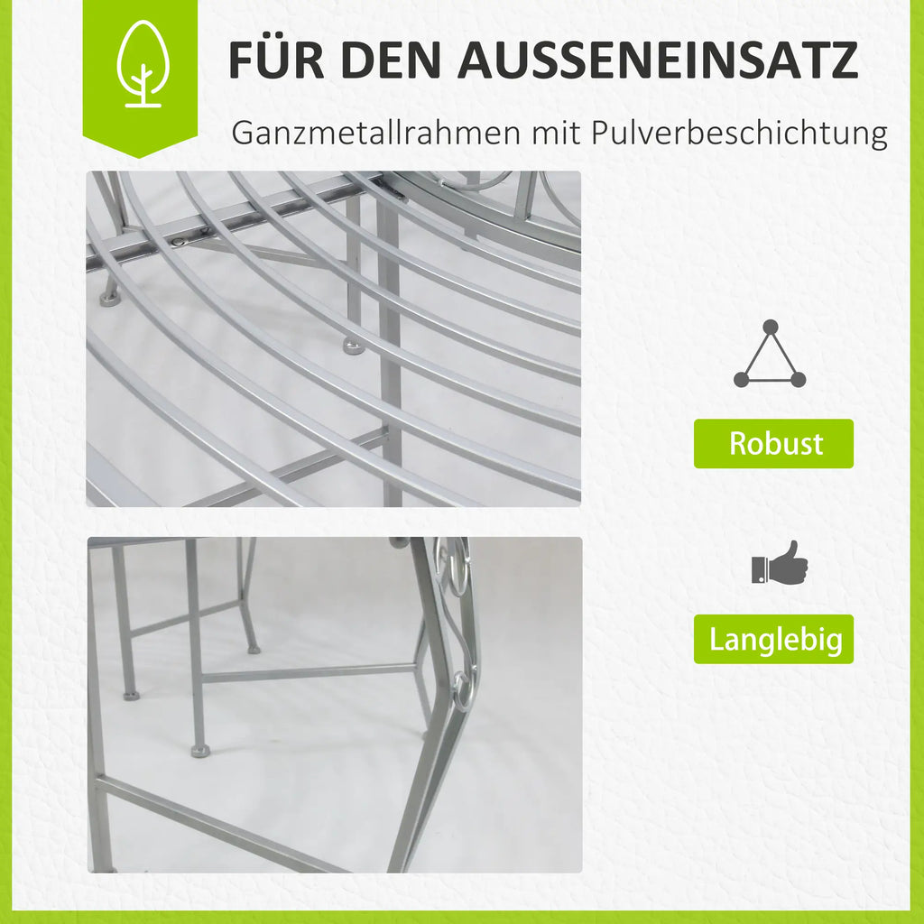 Outsunny Baumbank Rundbank 360° Design große Sitzfläche Metall