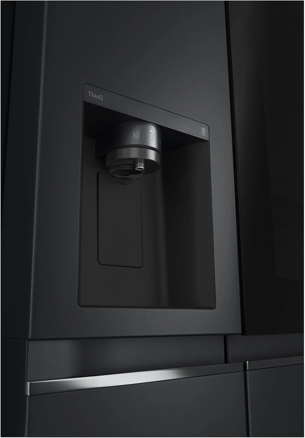 LG GSGV81PYLL Side by Side Kühlschrank, Klasse E, 635 L, Instaview, Kühlschrank mit Gefrierfach, Eis-, Crushed Ice- Wasserspender, Total NoFrost, Smart Inverter Kompressor, Wi-Fi
