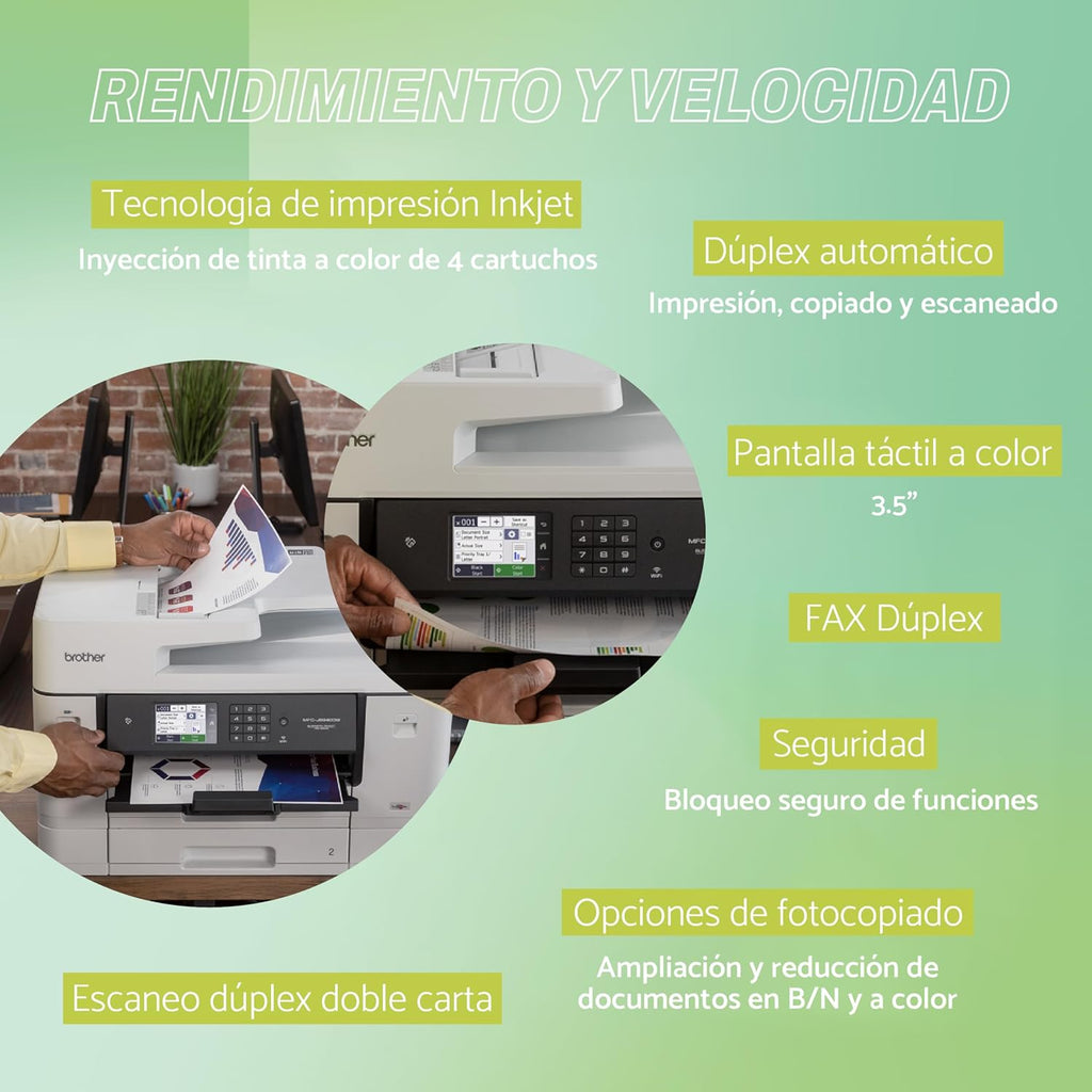 Brother MFC-J6940DW DIN A3 4-in-1 Farbtintenstrahl-Multifunktionsgerät (2 x 250 Blatt Papierkassette, Drucken, scannen, kopieren, faxen), Weiß, Mittel