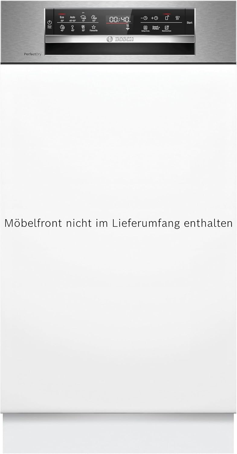 Bosch SPV2IKX10E Serie 2 Smarter Geschirrspüler vollintegriert, 45 cm breit, Besteckkorb, Extra Trocknen auf Knopfdruck, InfoLight roter Lichtpunkt am Boden, AquaStop Schutz gegen Wasserschäden, Weiß