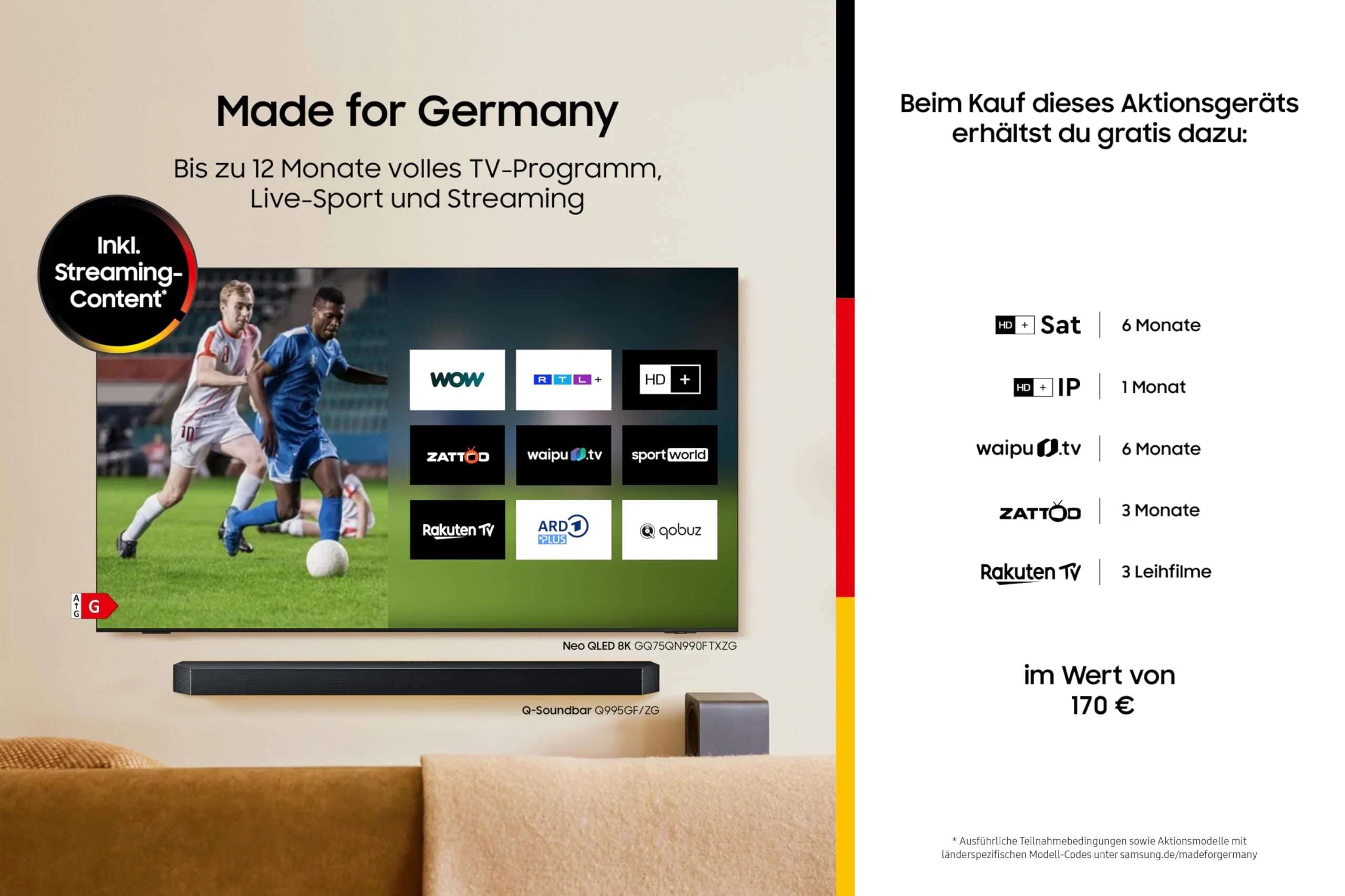 Samsung Crystal UHD 4K U7099F 55 Zoll (138 cm) LED Fernseher, Crystal Prozessor 4K, MetalStream Design, SmartThings, Knox Security, Gaming Hub, AI Upscaling, Kostenlose Inhalte, Smart AI TV