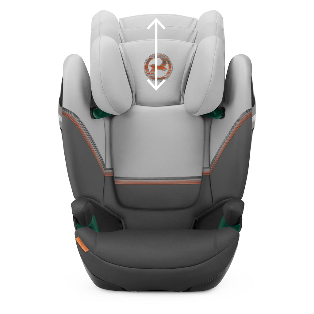 CYBEX Gold Kindersitz Solution S2 i-Fix, Für Autos mit und ohne ISOFIX, 100 - 150 cm, Ab ca. 3 bis 12 Jahre (15 - 50 kg), Lava Grey