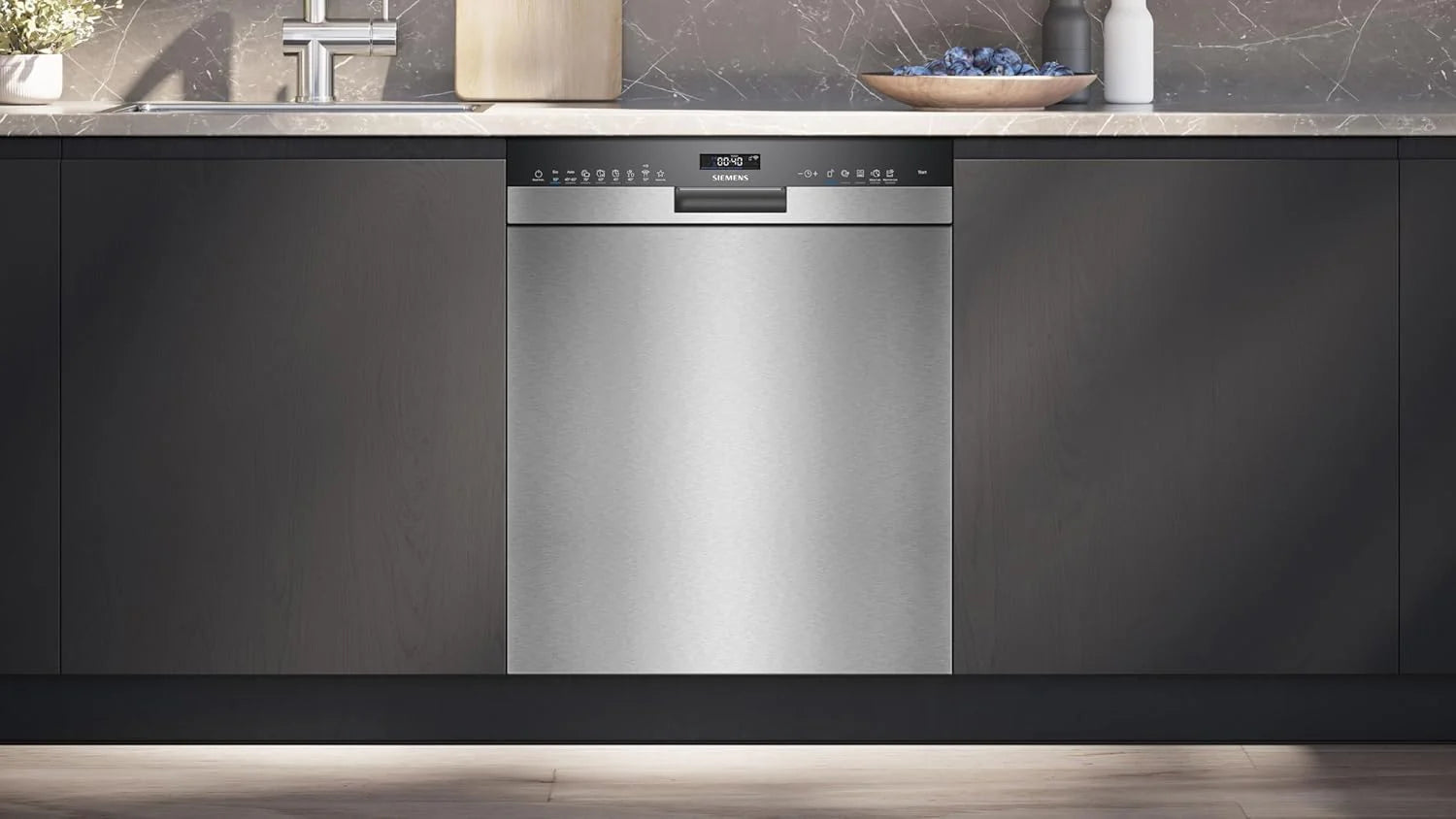 Siemens SN63EX14VE, iQ300 Smarter Geschirrspüler, Vollintegrierte Spülmaschine mit Besteckschublade, 60 cm, Auto Türöffnung dank autoOpen dry, Besonders leise durch iQdrive-Motor, infoLight aquaStop