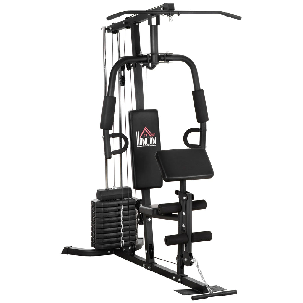 HOMCOM Kraftstation Fitnessstation Latzug Butterfly verstellbar