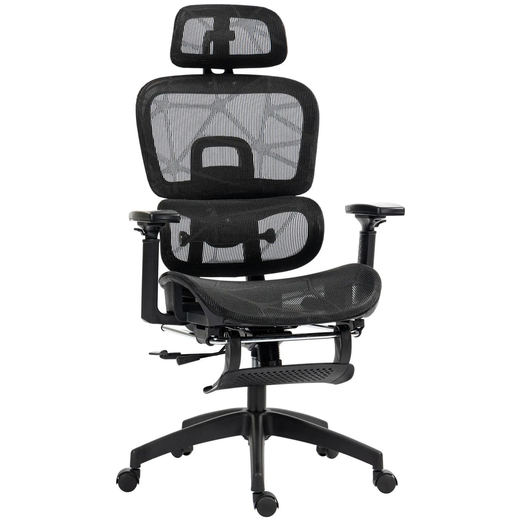 HOMCOM Bürostuhl ergonomisch verstellbar mit Liegefunktion