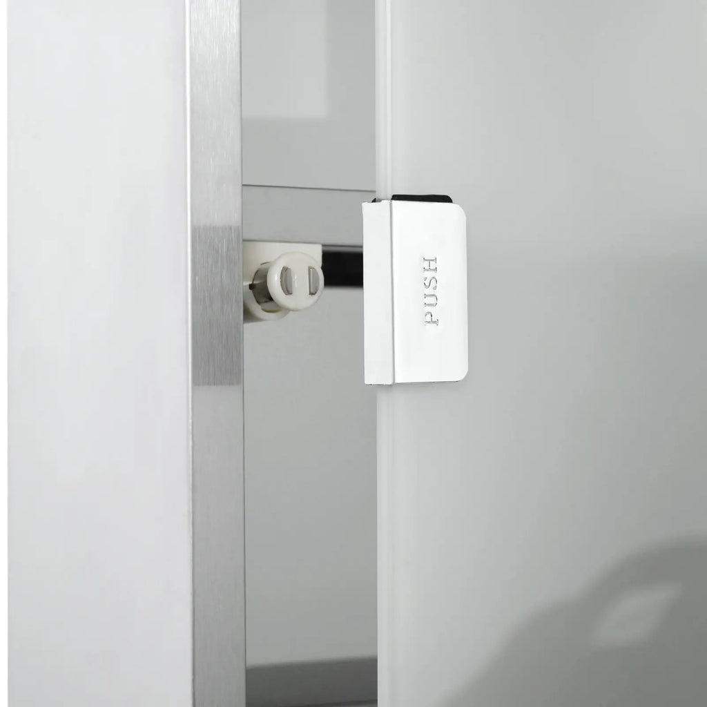 HOMCOM Medizinschrank abschließbar Tip-On Automatik Edelstahl