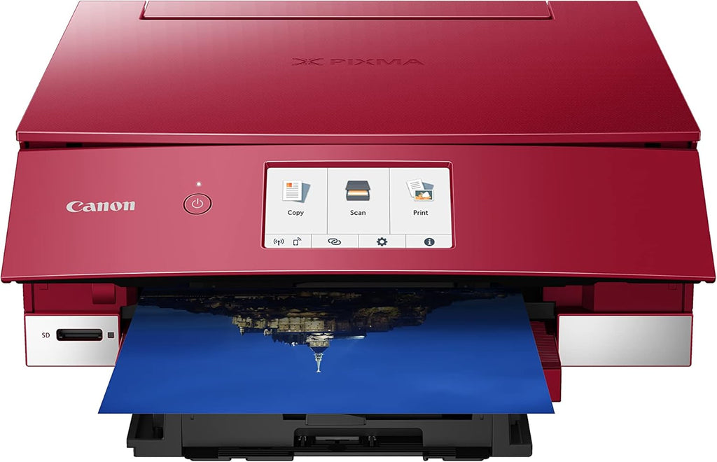 Canon PIXMA TS8351a Drucker Farbtintenstrahl Multifunktionsgerät DIN A4 (Scanner, Kopierer, 4.800 x 1.200 dpi, 6 separate Tinten, USB, WLAN, AirPrint, Duplexdruck, 2 Papierzuführungen, 5 GHz), weiß