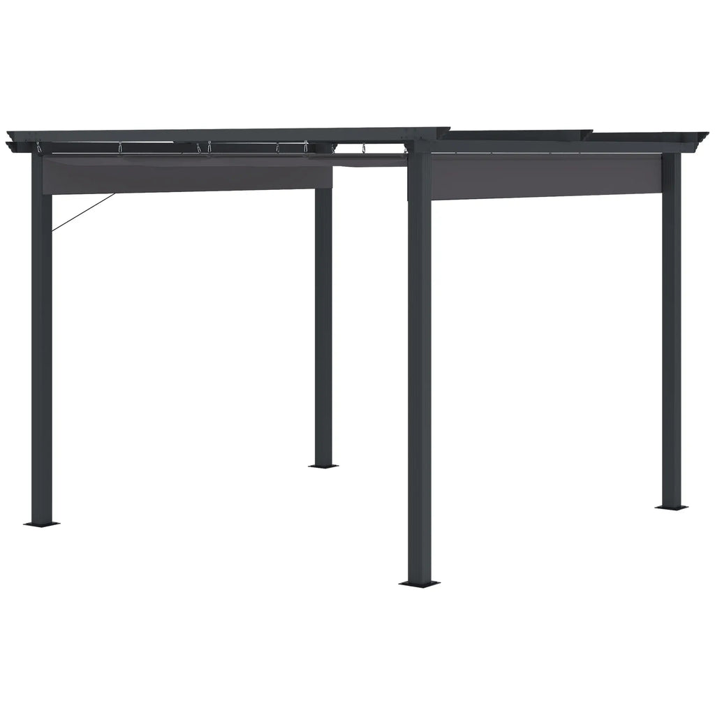 Outsunny Pergola 2,95x2,95 m mit Schiebedach Grau
