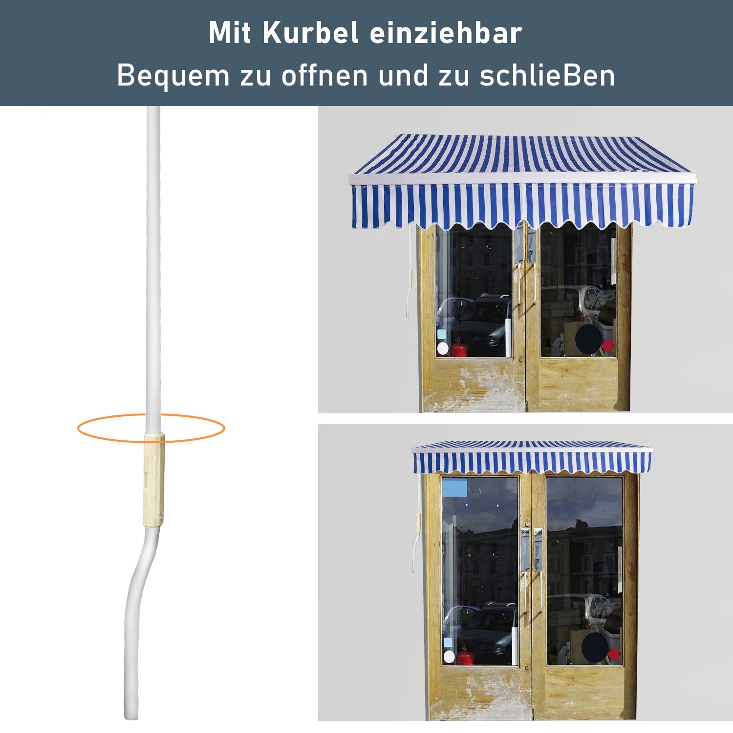 Sonnewelt Gelenkarmmarkise mit manueller Kurbel