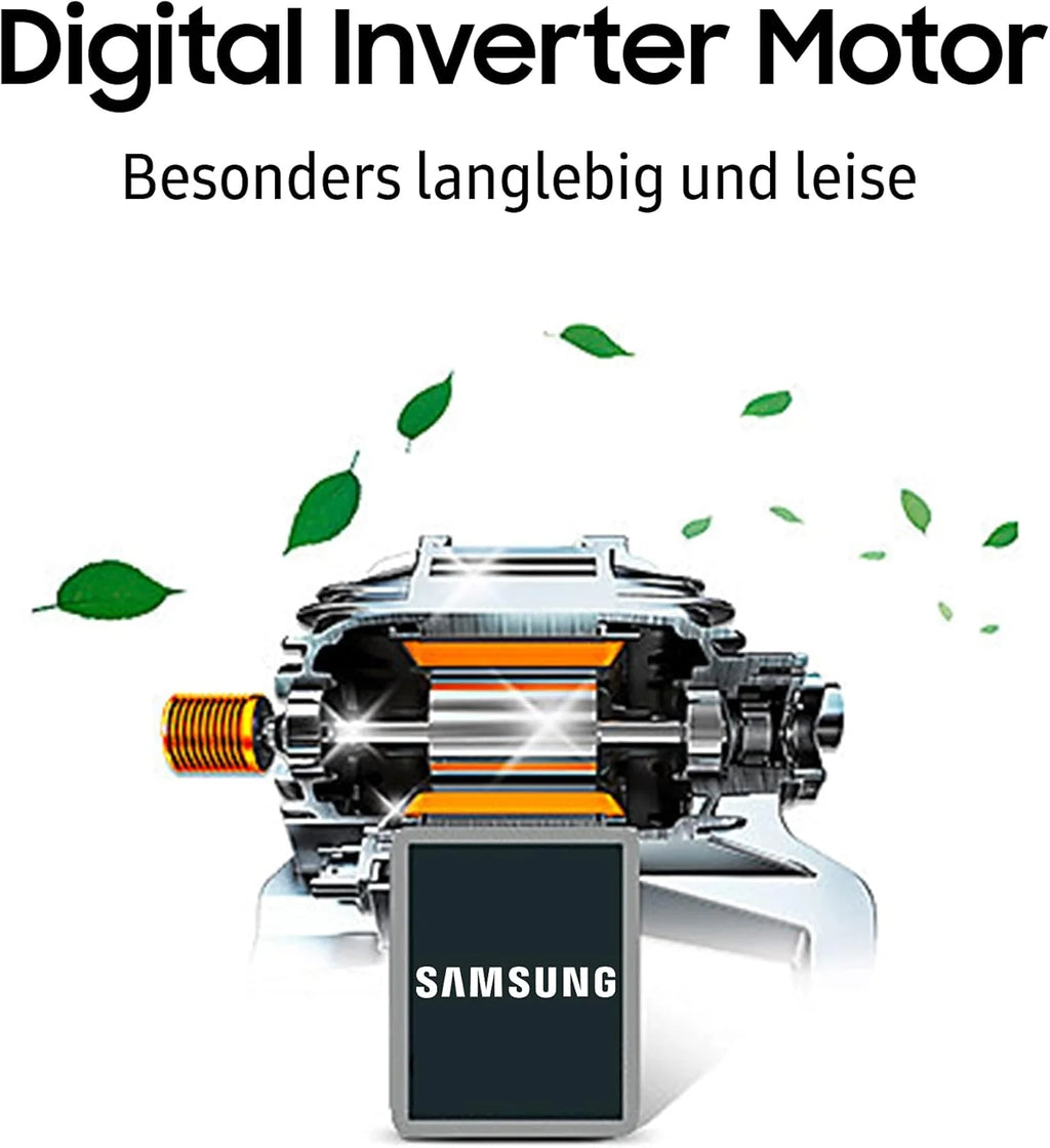 Samsung WW90T4048EE/EG Waschmaschine, 9 kg, 1400 U/min, Ecobubble, Hygiene-Dampfprogramm, FleckenIntensiv-Funktion, Digital Inverter Motor, Weiß