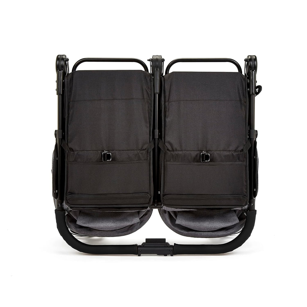 Venus Max Doppel kinderwagen - geeignet von Geburt bis 15 kg (ca. 3 Jahre), kompakter, leichter, faltbarer Zwillingskinderwagen, inklusive Regenschutz und Fußwärmer (Biscuit)