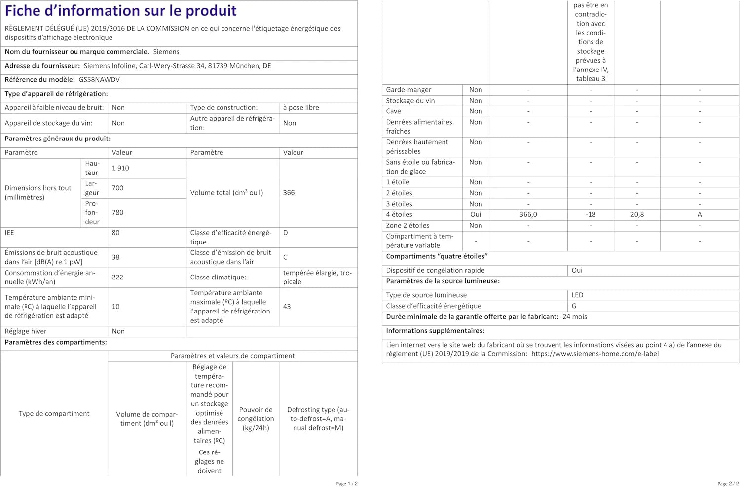 Siemens GS54NAWCV iQ500 Gefrierschrank, 176 x 70 cm, 327 L, noFrost nie wieder abtauen, bigBox Platz für großes Gefriergut, varioZone flexible Glas-und Schubladen, Weiß
