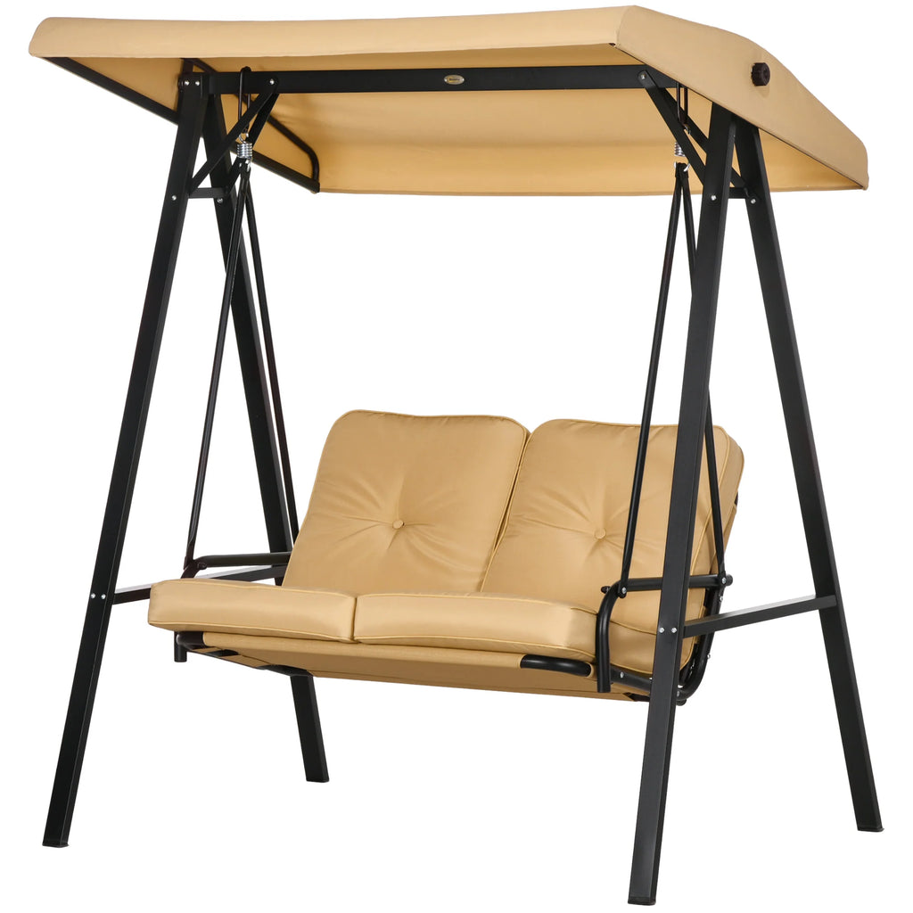 Outsunny Hollywoodschaukel 2-Sitzer mit verstellbarem Sonnendach