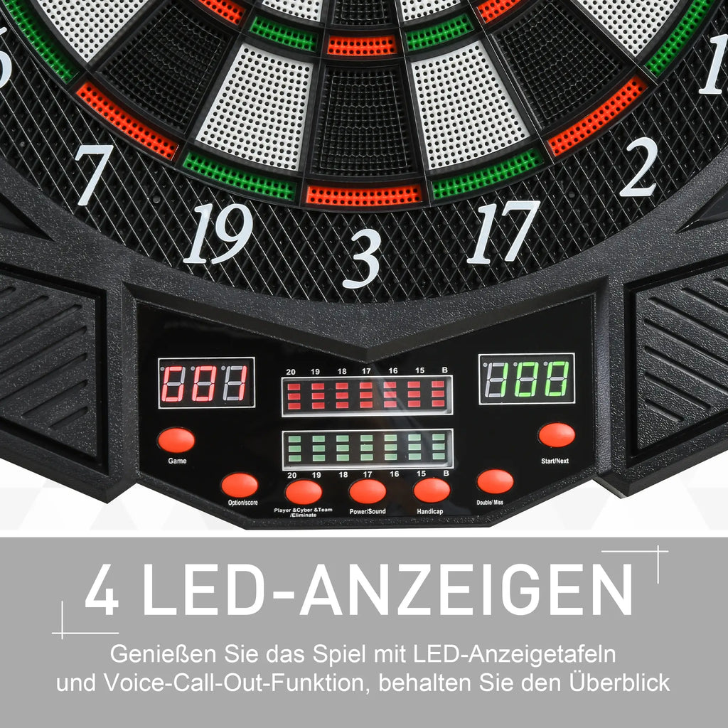 HOMCOM elektronische Dartscheibe Dartboard 27 Spiele 8 Spieler