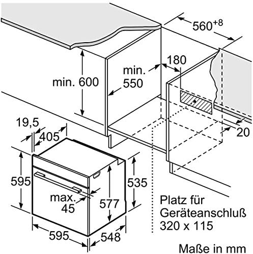 Bosch HMG7361B1, Serie 8 smarter Einbau-Backofen mit Mikrowellenfunktion, 60 x 60 cm, Made in Germany, Schwarz, Air Fry, Digitaler Bedienring, Touchdisplay, Automatikprogramme, Reinigungsunterstützung