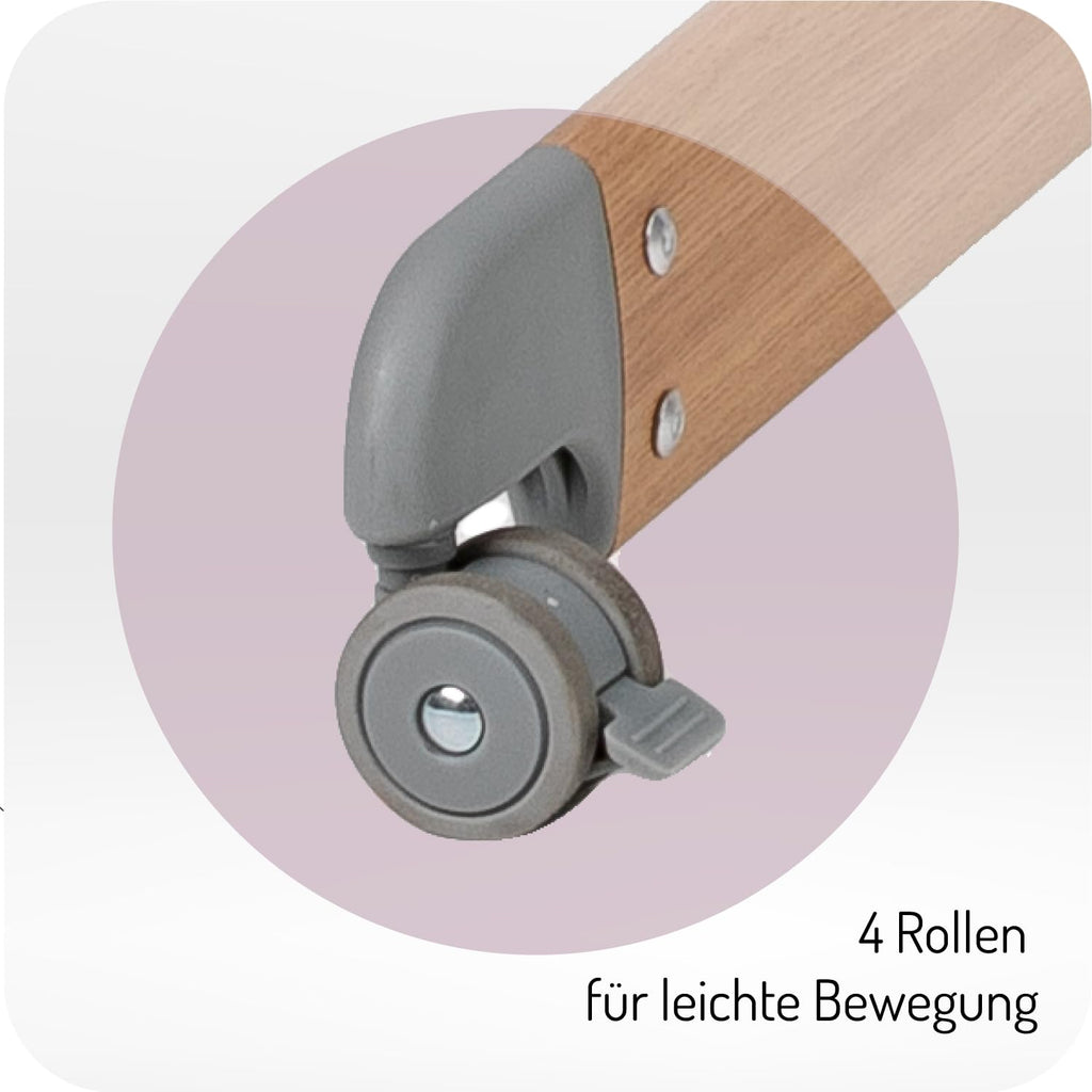 Momi SMART Bed 4-in-1 Kinderbeistellbetten bis 15 kg, Beistellbett für Babys mit Matratze, Höhenverstellbar