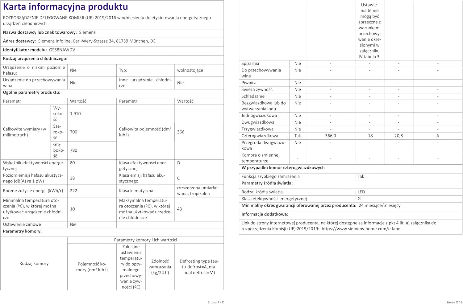 Siemens GS54NAWCV iQ500 Gefrierschrank, 176 x 70 cm, 327 L, noFrost nie wieder abtauen, bigBox Platz für großes Gefriergut, varioZone flexible Glas-und Schubladen, Weiß