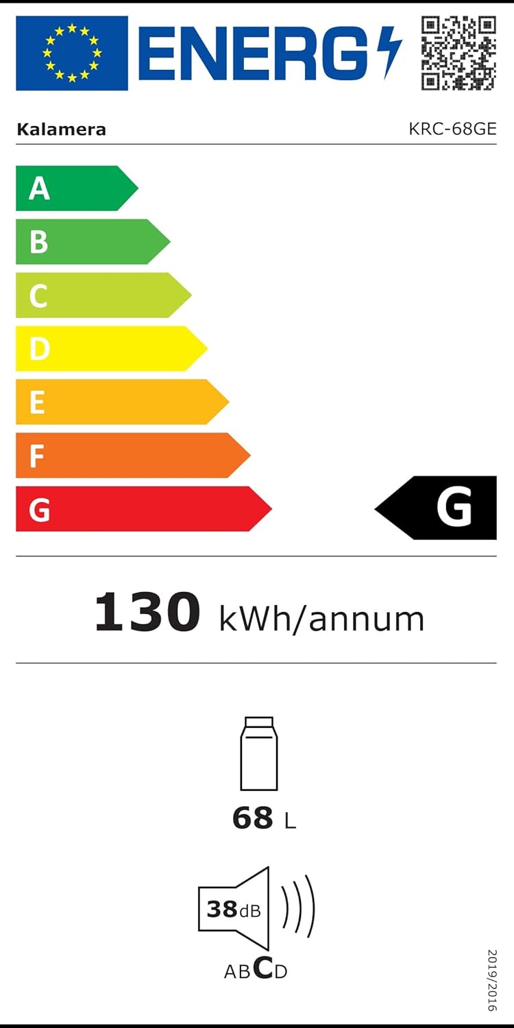 Kalamera Getränkekühlschrank, Bierkühlschrank mit Touch-Bedienfeld, 3-18°C Kühlzone, Flaschenkühlschrank 86 Liter, Blaue LED-Innenbeleuchtung, 41 dB, KRC-86GE