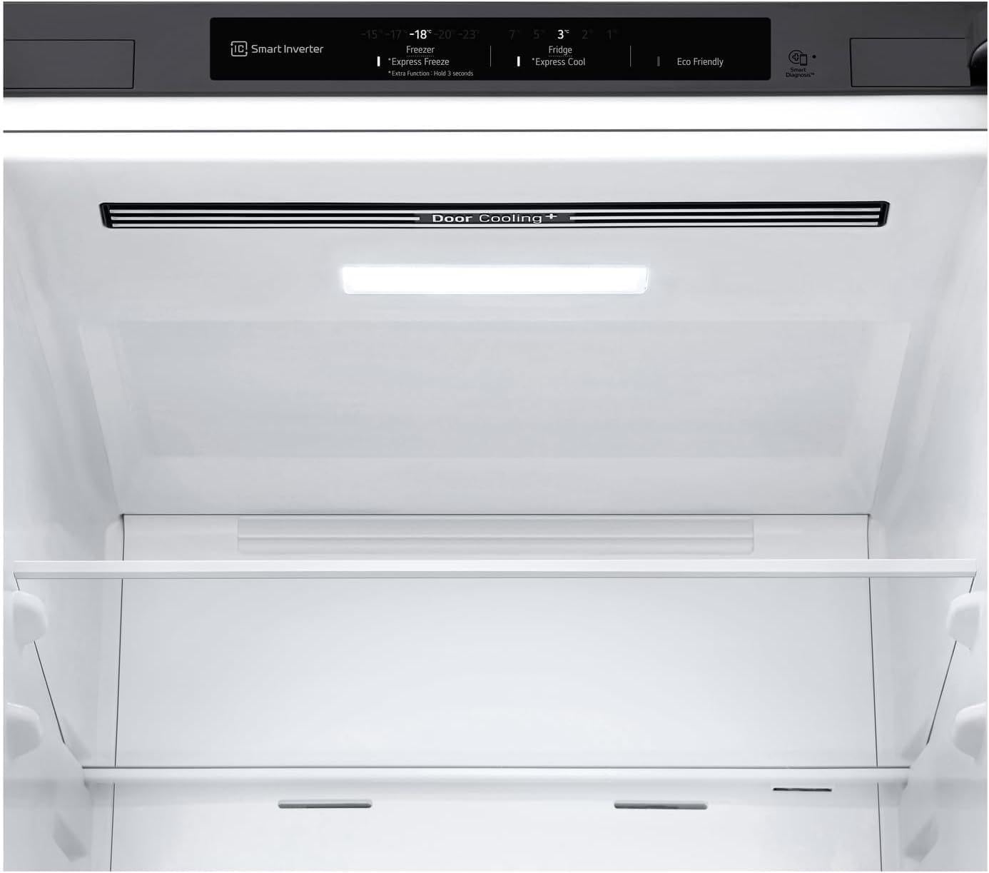 LG GBV22NCCEP Kühl-/Gefrierkombination – Smart Inverter Compressor, Total No Frost, Modern Flat Door Design, Matt Schwarz Metallic, Energieeffizienz A