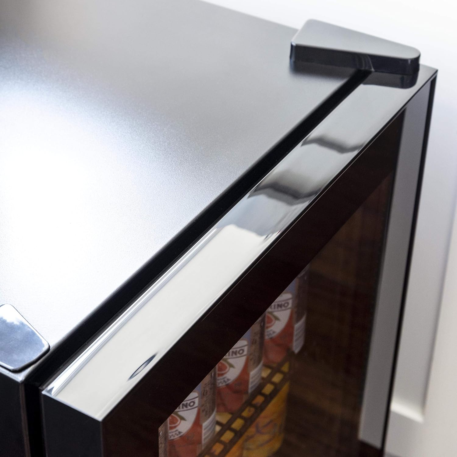 Getränkekühlschrank | Freistehender Kühlschrank für 126 Dosen mit Glastür mit Scharnier rechts | Mini-Getränkekühlschrank, perfekt für Bier, Wein, Limonade und kühlere Getränke