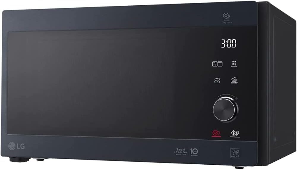 LG MS2595CIS Mikrowelle mit Smart Inverter Technologie, 25 Liter Kapazität, 1000 W, Automatikprogramme, einstellbare Leistungsstufen und EasyClean-Funktion, Silber