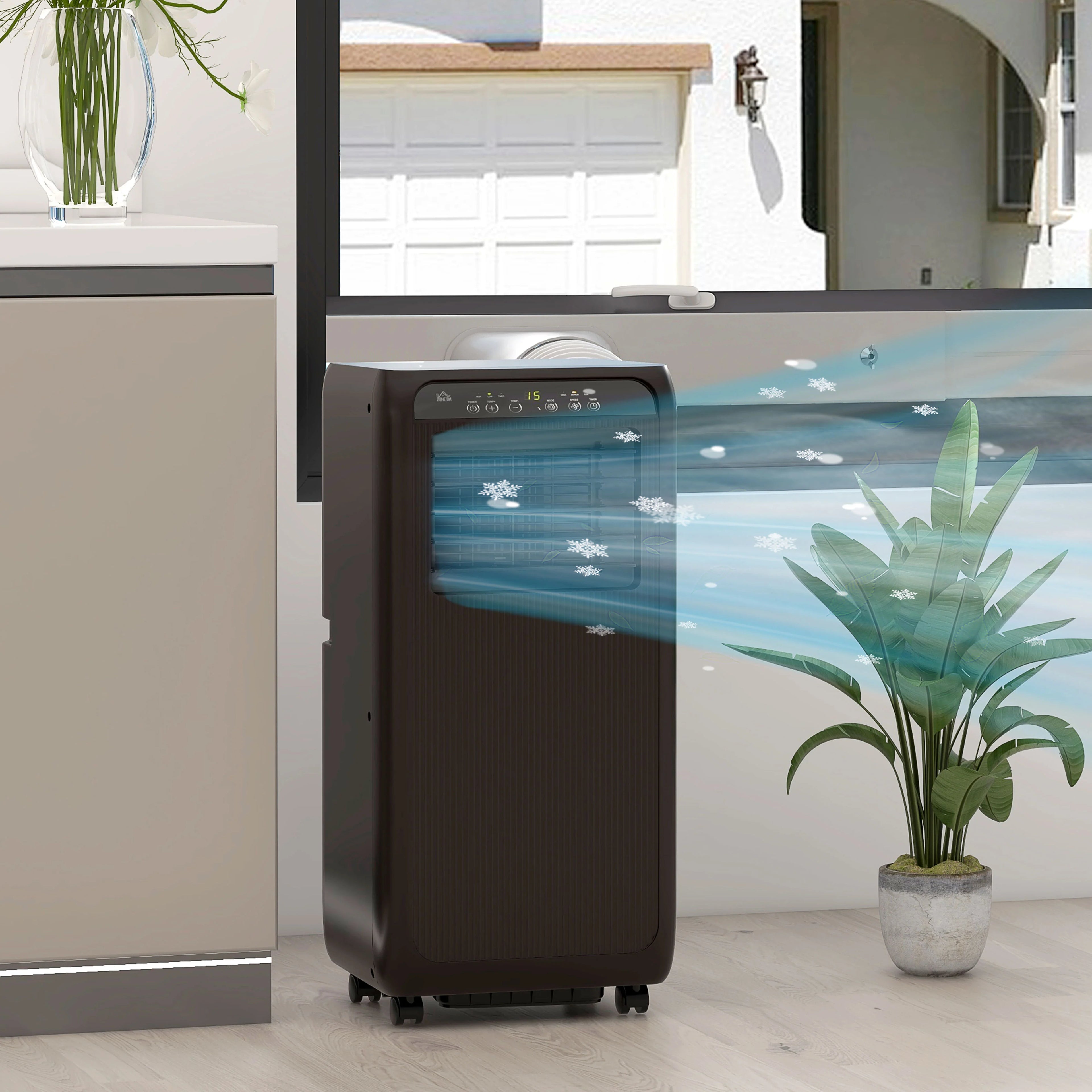 HOMCOM mobile Klimaanlage 3in1 9000BTU Timer Fernbedienung