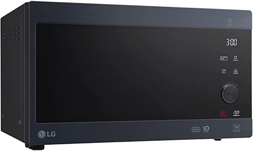 LG MS2595CIS Mikrowelle mit Smart Inverter Technologie, 25 Liter Kapazität, 1000 W, Automatikprogramme, einstellbare Leistungsstufen und EasyClean-Funktion, Silber