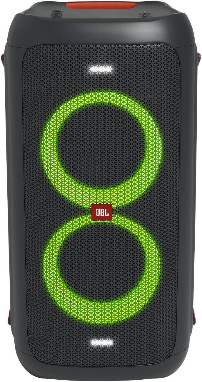 JBL PartyBox 710 - Schwarz – Trag - und rollbarer Bluetooth Party-Lautsprecher mit Lichteffekten – Spritzwassergeschützte, mobile Musikbox