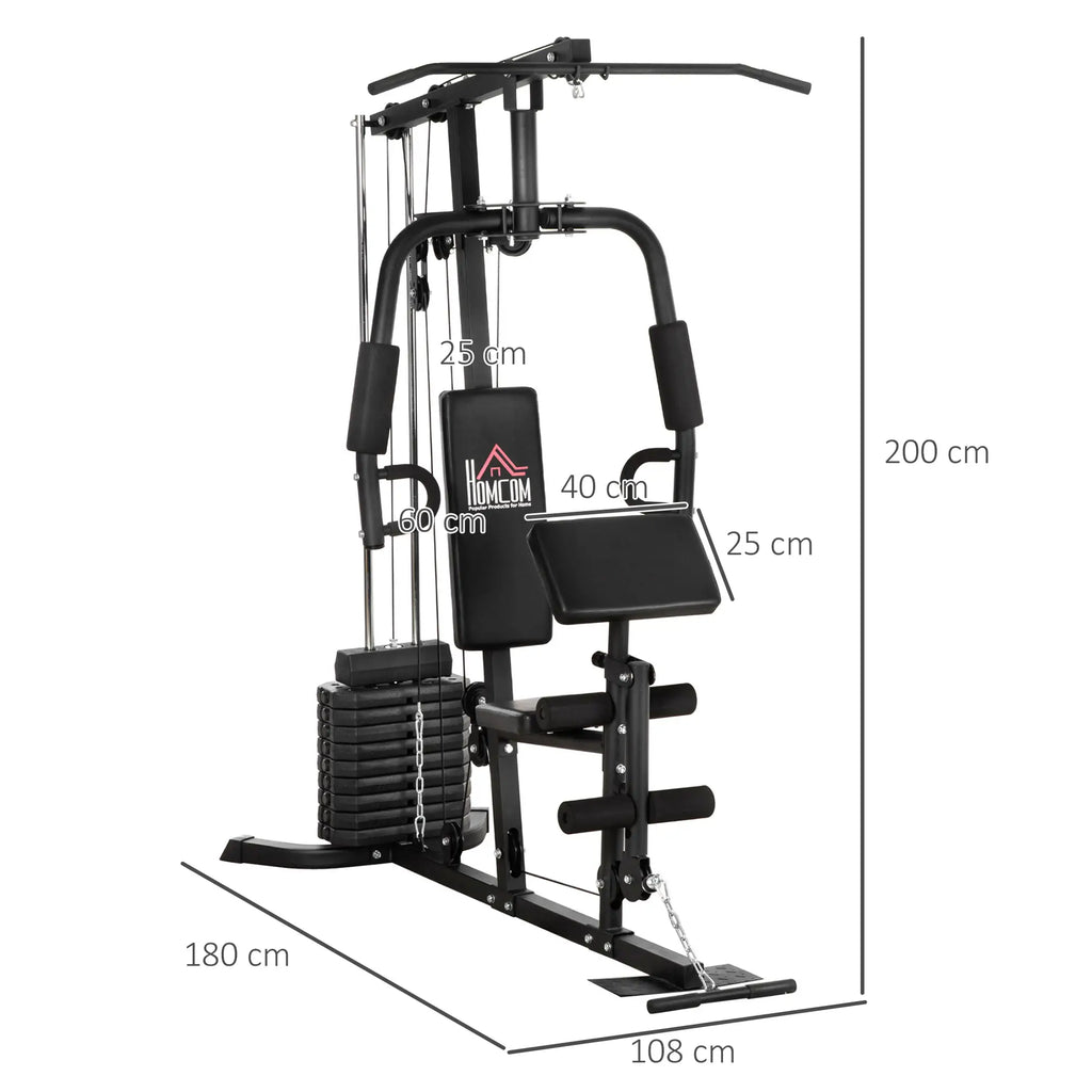 HOMCOM Kraftstation Fitnessstation Latzug Butterfly verstellbar