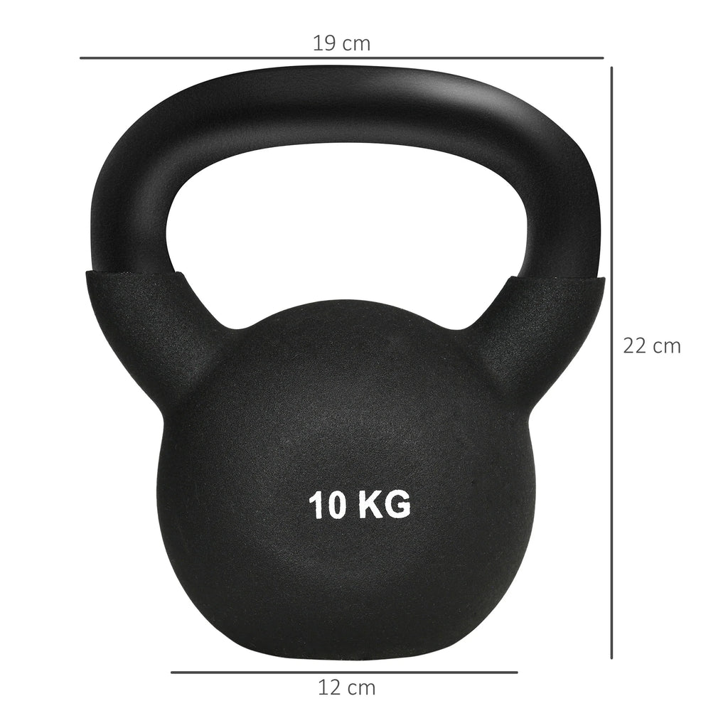 HOMCOM Kugelhantel Kettlebell zweihändig nutzbar bodenschonend