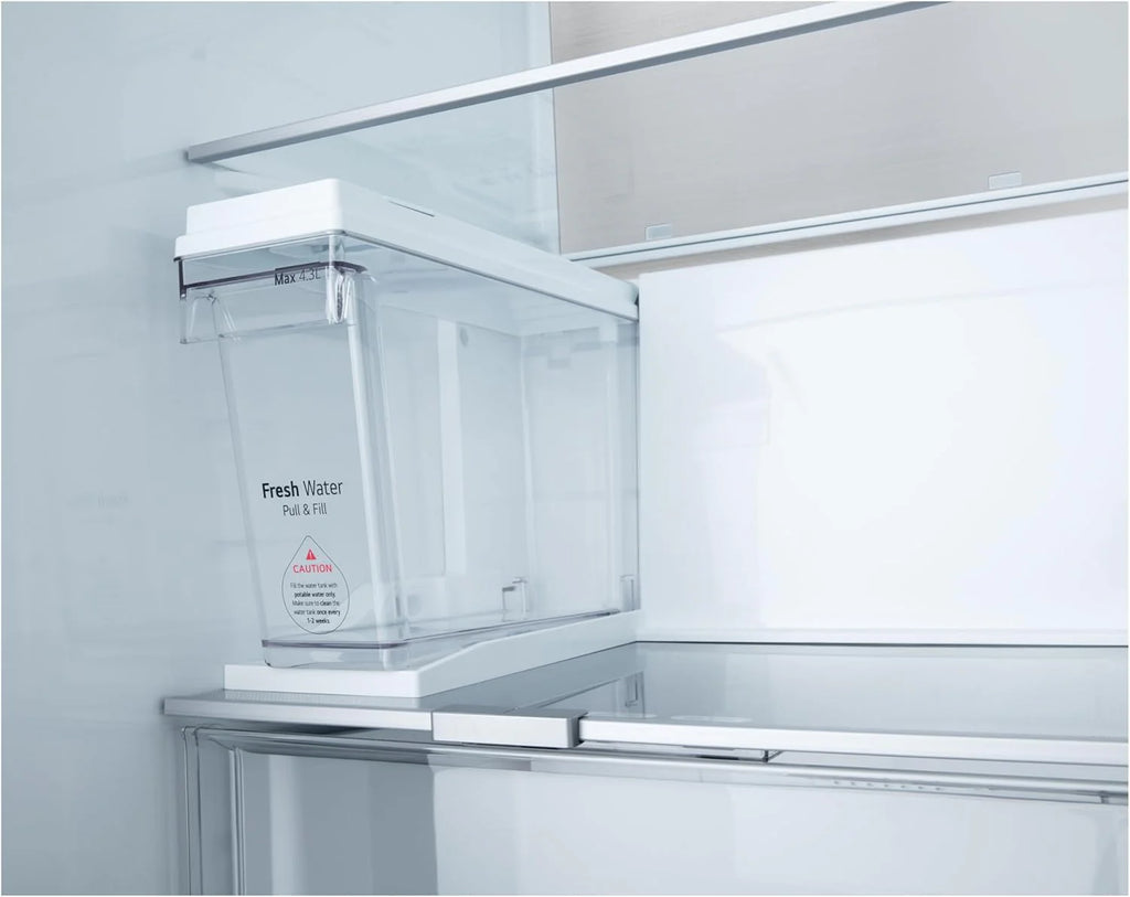 LG GSGV81PYLL Side by Side Kühlschrank, Klasse E, 635 L, Instaview, Kühlschrank mit Gefrierfach, Eis-, Crushed Ice- Wasserspender, Total NoFrost, Smart Inverter Kompressor, Wi-Fi