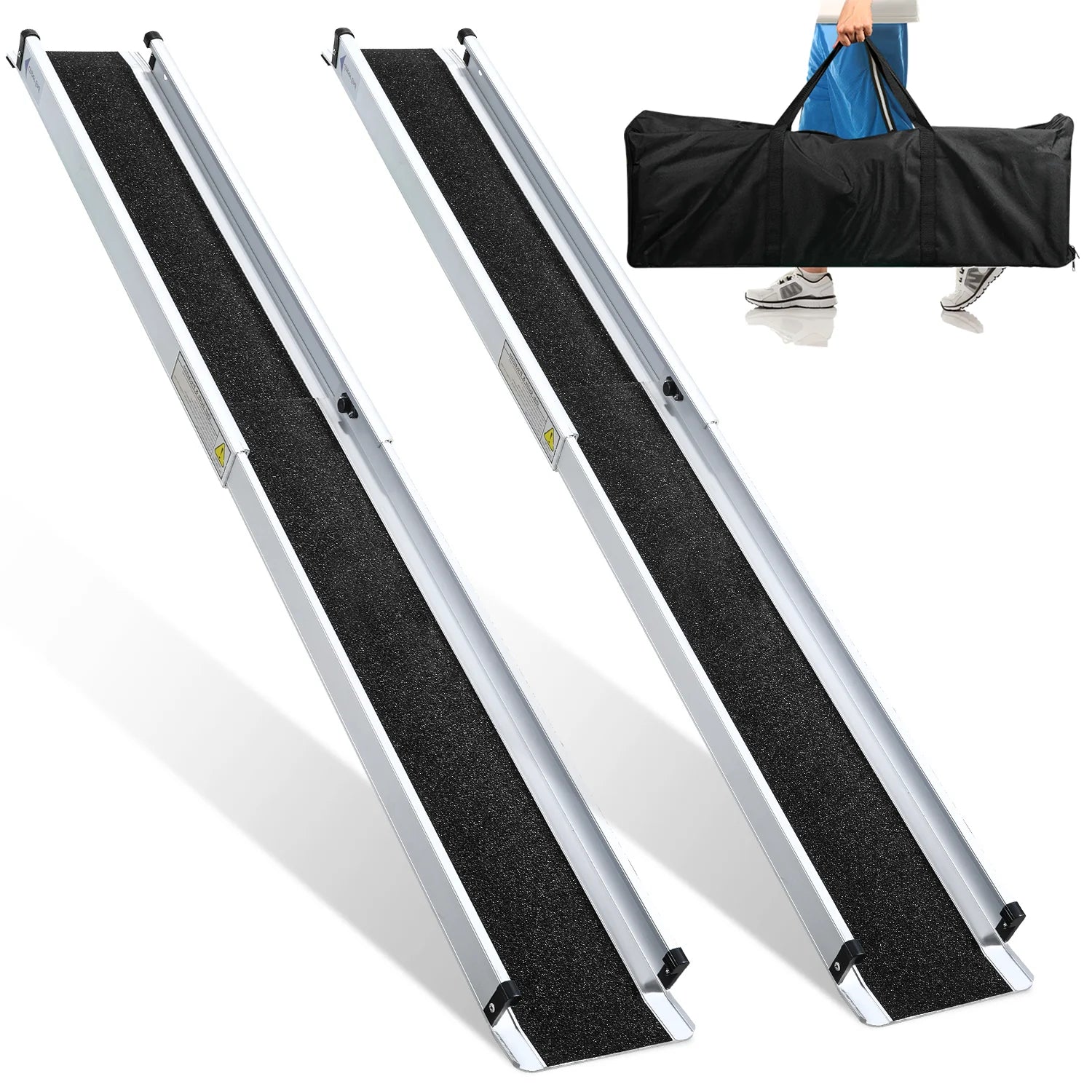 Sonnewelt 2x Rollstuhlrampe Aluminium Auffahrrampe bis 300 kg