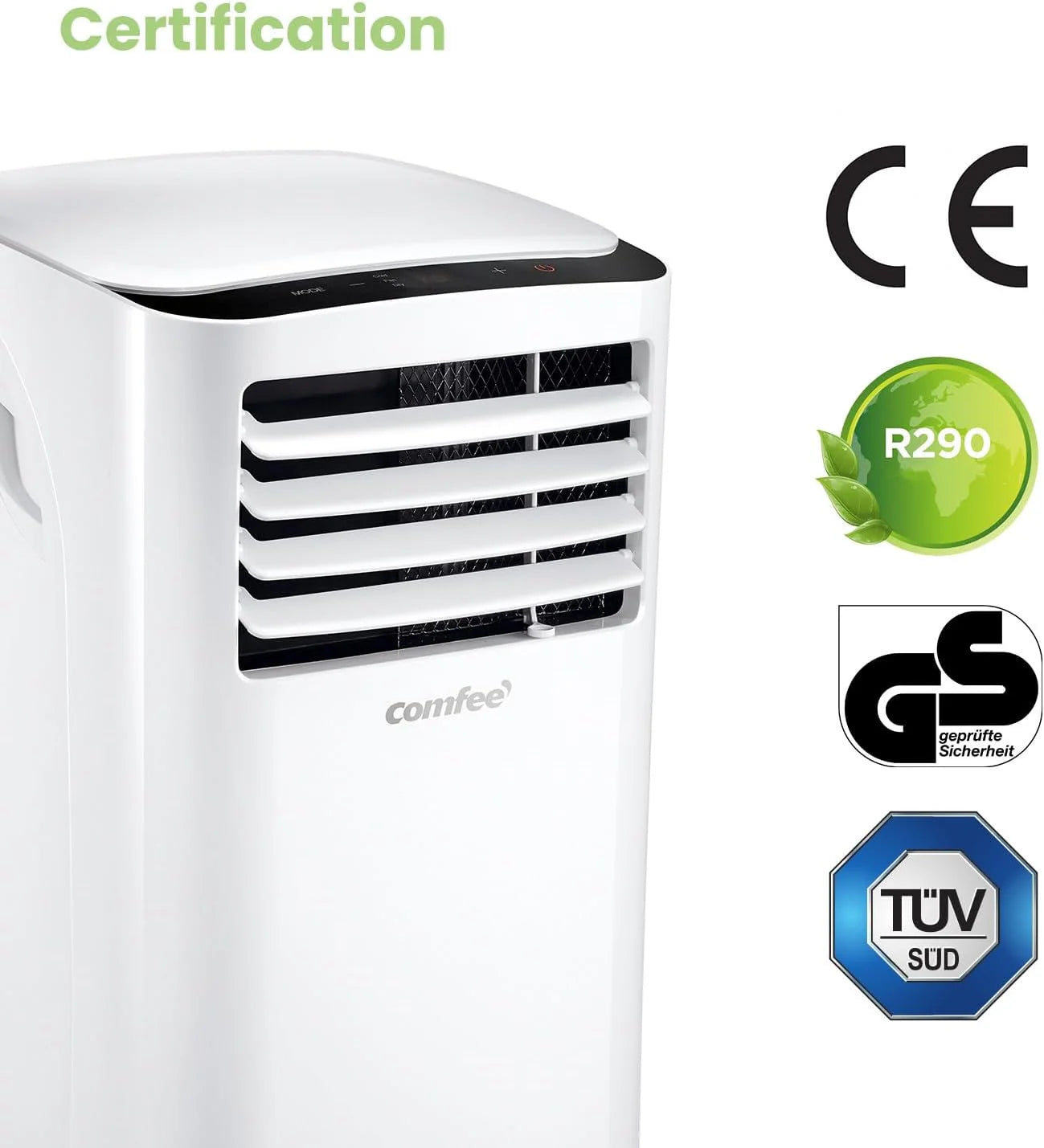 Comfee Mobiles Klimagert Easy Cool 2.0, 7000 BTU 2,0kW, Kühlen&Ventilieren&Entfeuchten, Raumgre bis 68m(25㎡), APP-Steuerung/Alexa/Google Home/IFTTT, Mobile Klimaanlage mit Abluftschlauch
