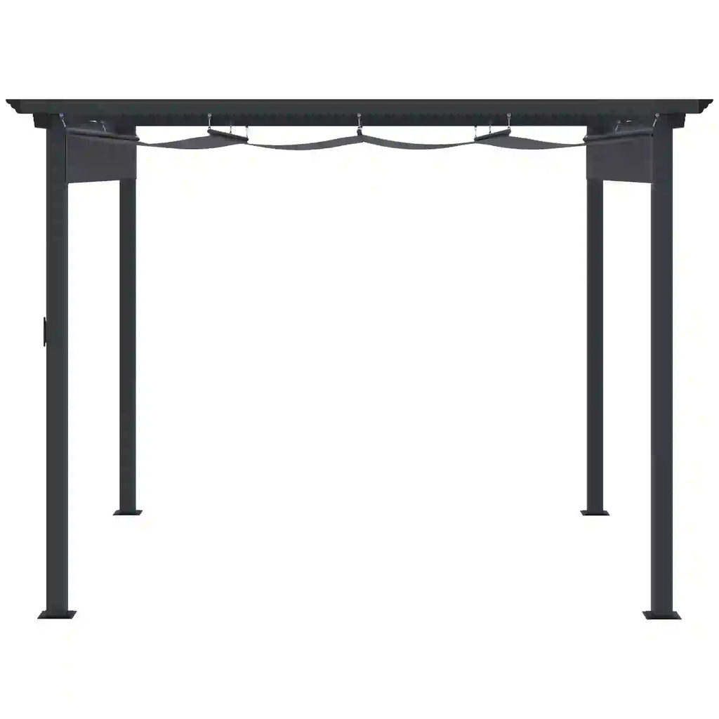 Outsunny Pergola 2,95x2,95 m mit Schiebedach Grau