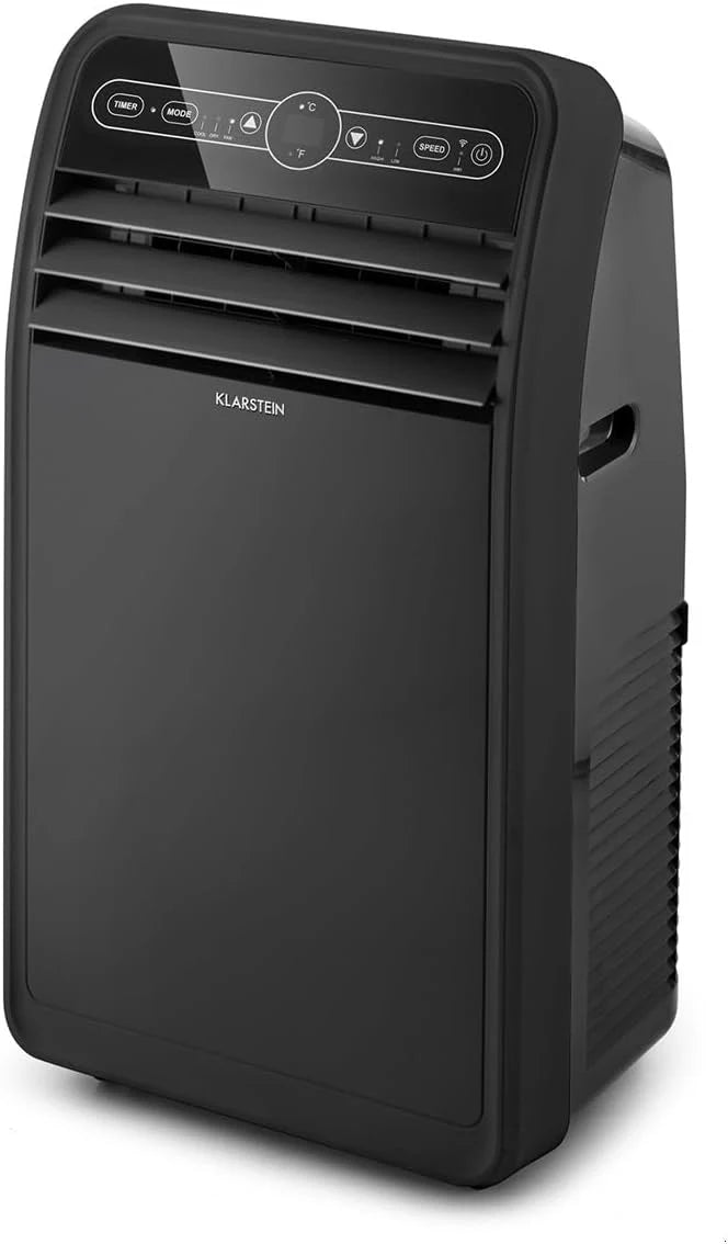 Klarstein Mobile Klimaanlage mit Abluftschlauch, 4-in-1 Klimagerät mit Ventilator, Luftentfeuchter & Nachtmodus, Kleine & Portable Klimaanlage für Wohnung & Büro, Niedriger Verbrauch, 9000 BTU