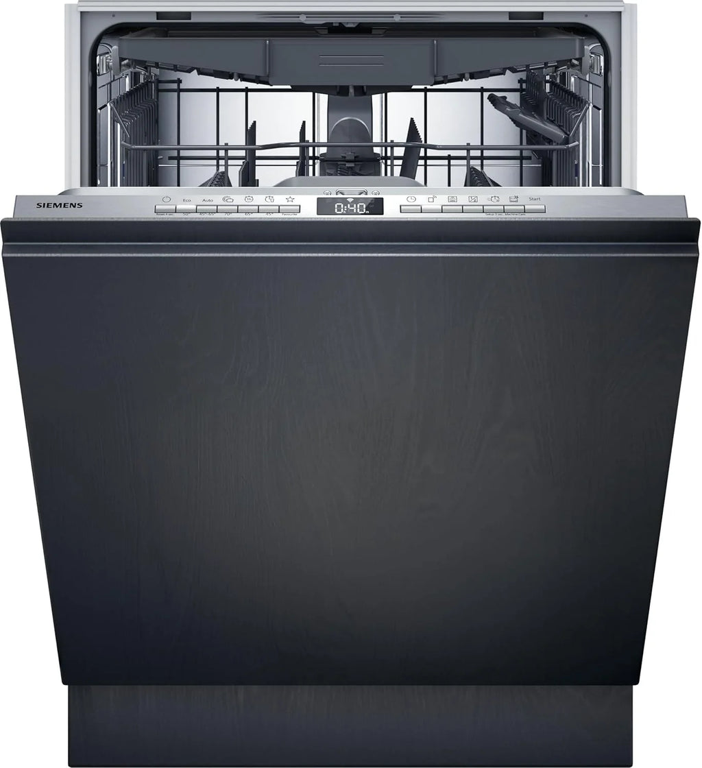 Siemens SN63EX06VE, iQ300 Smarter Geschirrspüler, Vollintegrierte Spülmaschine, 60 cm, Besteckschublade, Extra leise, varioSpeed, Automatische Türöffnung, Dreifach rackMatic, infoLight, intesiveZone