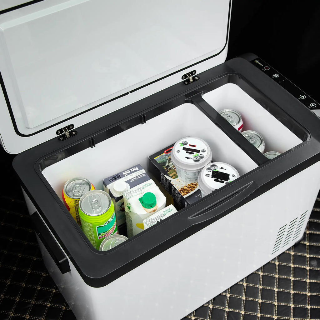 Outsunny Auto-Kühlschrank Kompressor LCD-Panel Batterieschutz Weiß