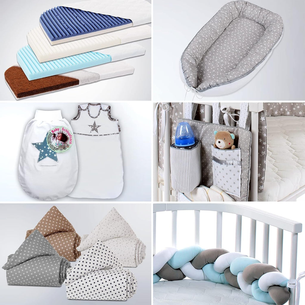 babybay Original Beistellbett aus massivem Buchenholz / kompakt & verwandelbar / Kinderbett Höhe stufenlos verstellbar & umweltfreundlich / mitwachsendes Babybett (weiß lackiert) / inkl. Matratze