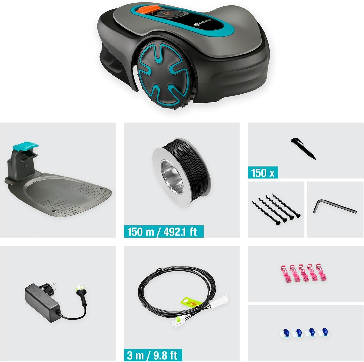 Gardena Mähroboter SILENO minimo 250 m²: intelligenter Rasenmäher mit optimaler Konnektivität, mit Gardena Bluetooth App programmierbar, DE-Version (15201-20)