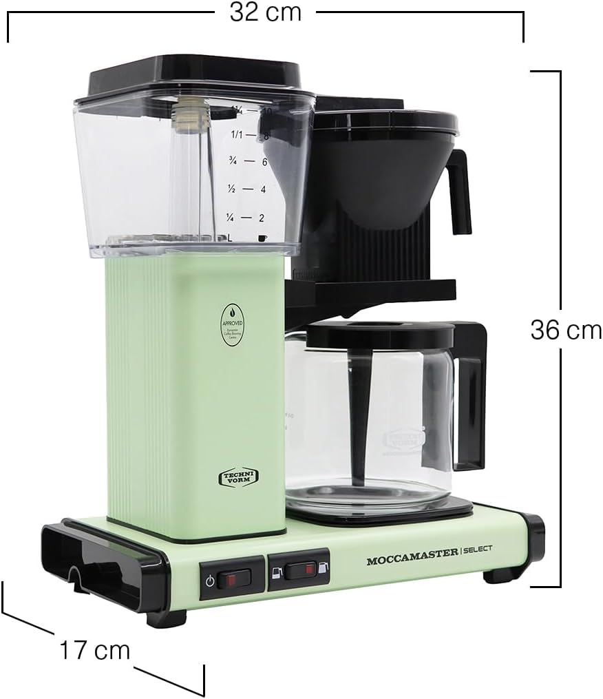 Moccamaster KBG Select, Kaffeemaschine, Retro Kaffeemaschine, Filterkaffee, Off-White, 1.25L