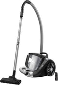 Rowenta RO4825 beutelloser Bodenstaubsauger Compact Power XXL | 550 Watt | 2,5L Staubvolumen | Kompakt & leise | Extreme Saugleistung | Hocheffizienter Saugkopf | Schwarz/Grau