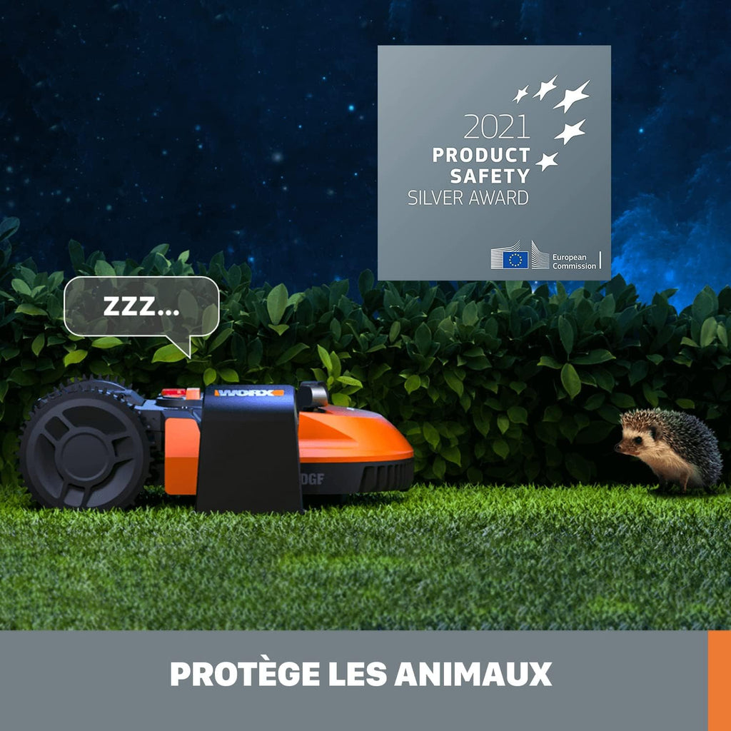 WORX Landroid M WR141E Mhroboter/Akkurasenmher für kleine Grten bis 500 qm/Selbstfahrender Rasenmher für einen sauberen Rasenschnitt, Bunt