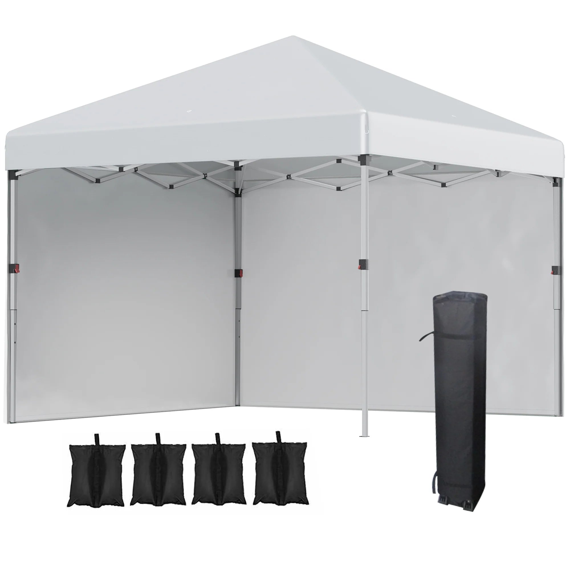 Outsunny Faltpavillon höhenverstellbar UV30+ mit Seitenwänden