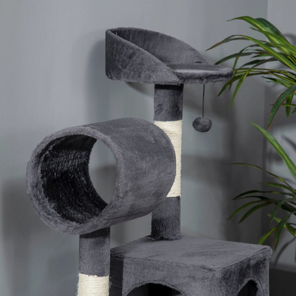 PawHut Kratzbaum Katzenmöbel mit Katzenhaus Hängematte Spielzeug