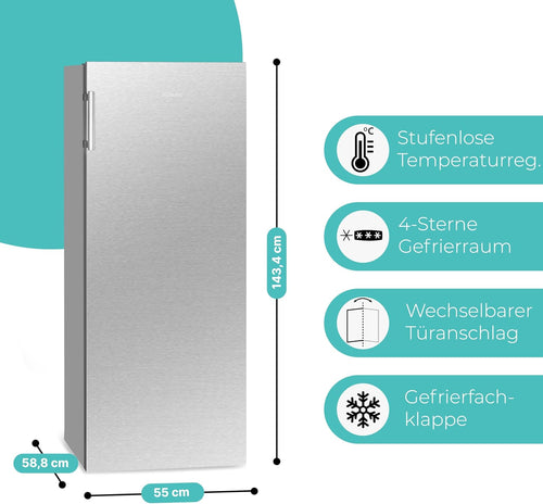 Bomann® großer Gefrierschrank freistehend | 165 Liter Nutzinhalt für Lebensmittel | 5 Schubladen | Freezer Eisschrank Froster | wechselbarer Türanschlag inkl. Eiswürfelschale | GS 7317.1 weiß