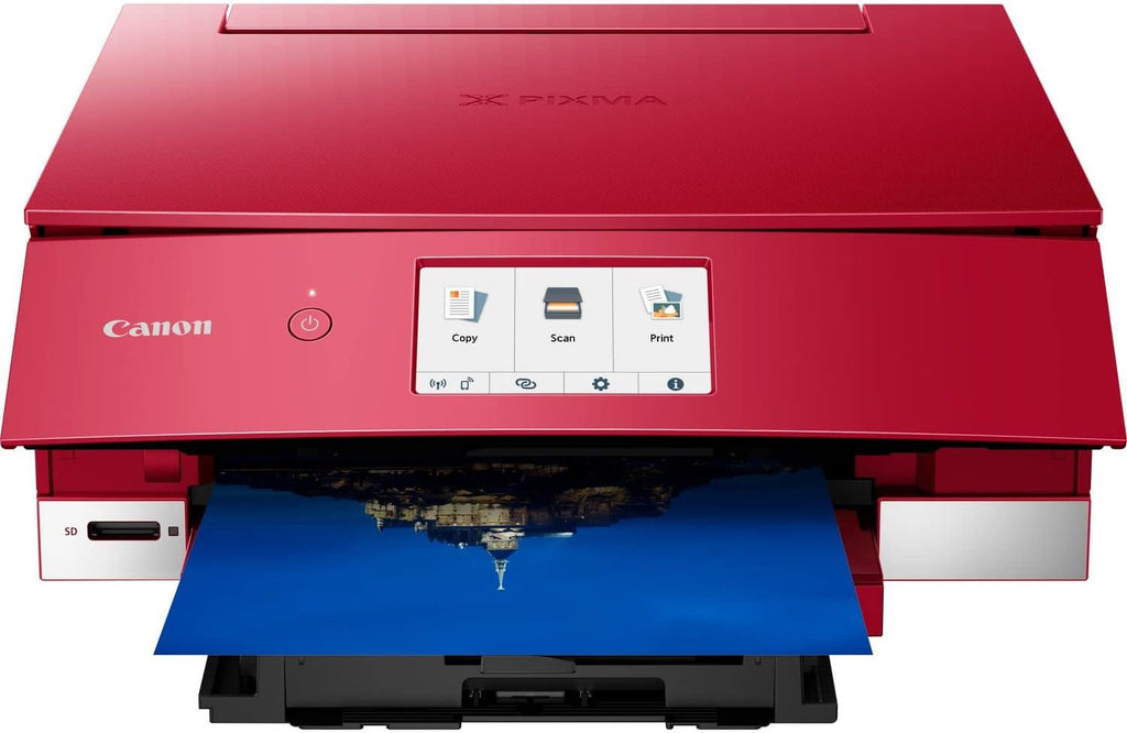 Canon PIXMA TS8351a Drucker Farbtintenstrahl Multifunktionsgerät DIN A4 (Scanner, Kopierer, 4.800 x 1.200 dpi, 6 separate Tinten, USB, WLAN, AirPrint, Duplexdruck, 2 Papierzuführungen, 5 GHz), weiß
