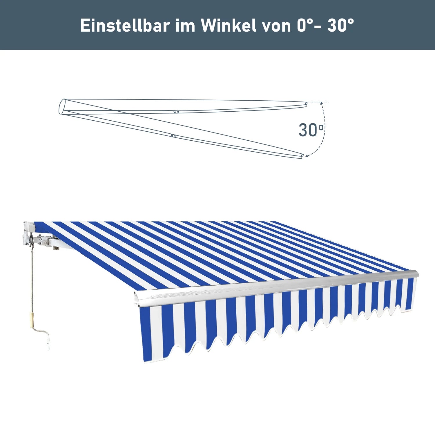 Sonnewelt Gelenkarmmarkise mit manueller Kurbel