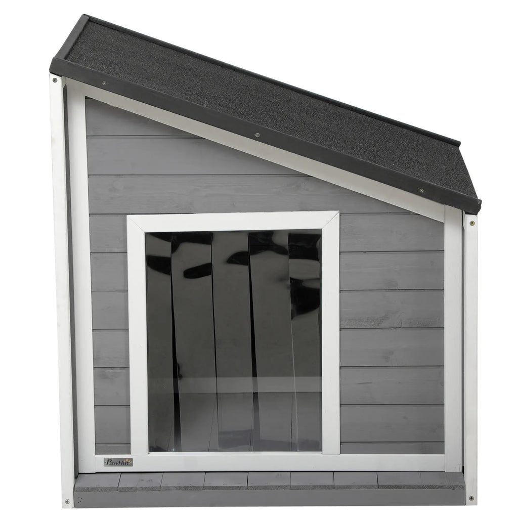 PawHut Hundehütte Outdoor aufklappbares Dach wetterfest Tannenholz