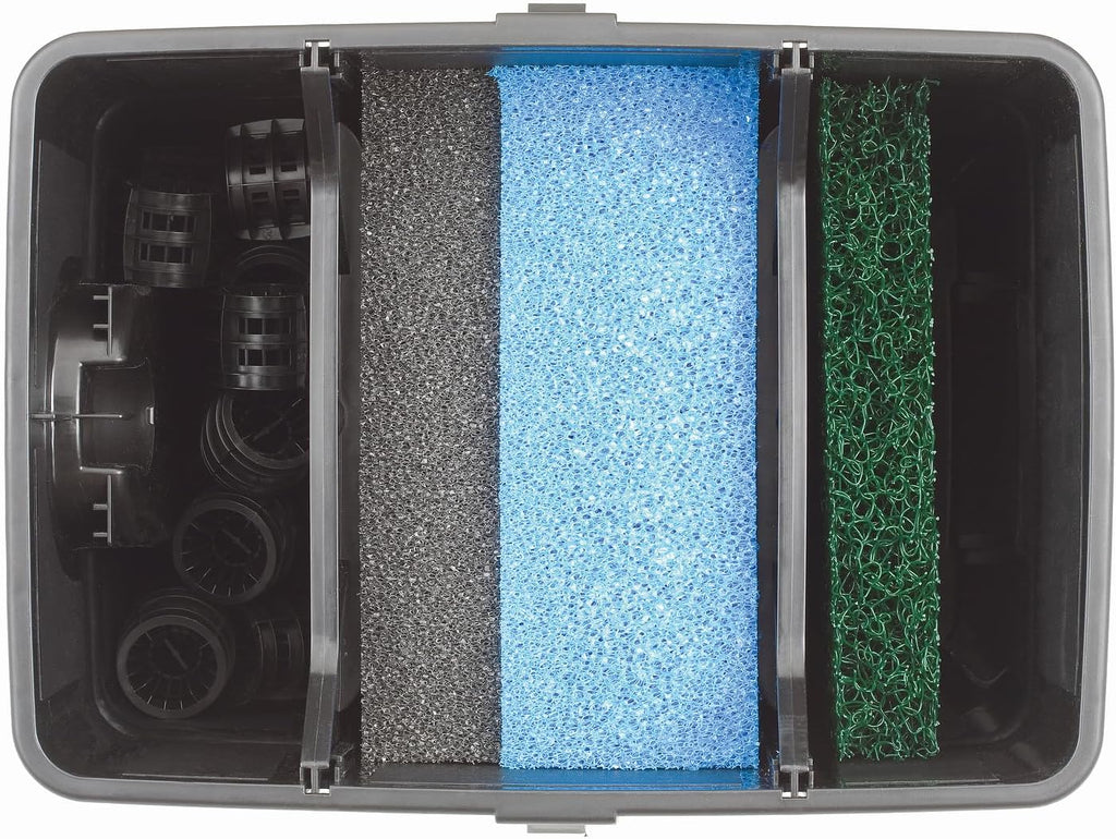 Pontec 50238 MultiClear Set 5000 - Komplettset aus Filterpumpe und Durchlauffilter , Durchlauffilterset, Mehrkammerfilter, Gartenteichfilter