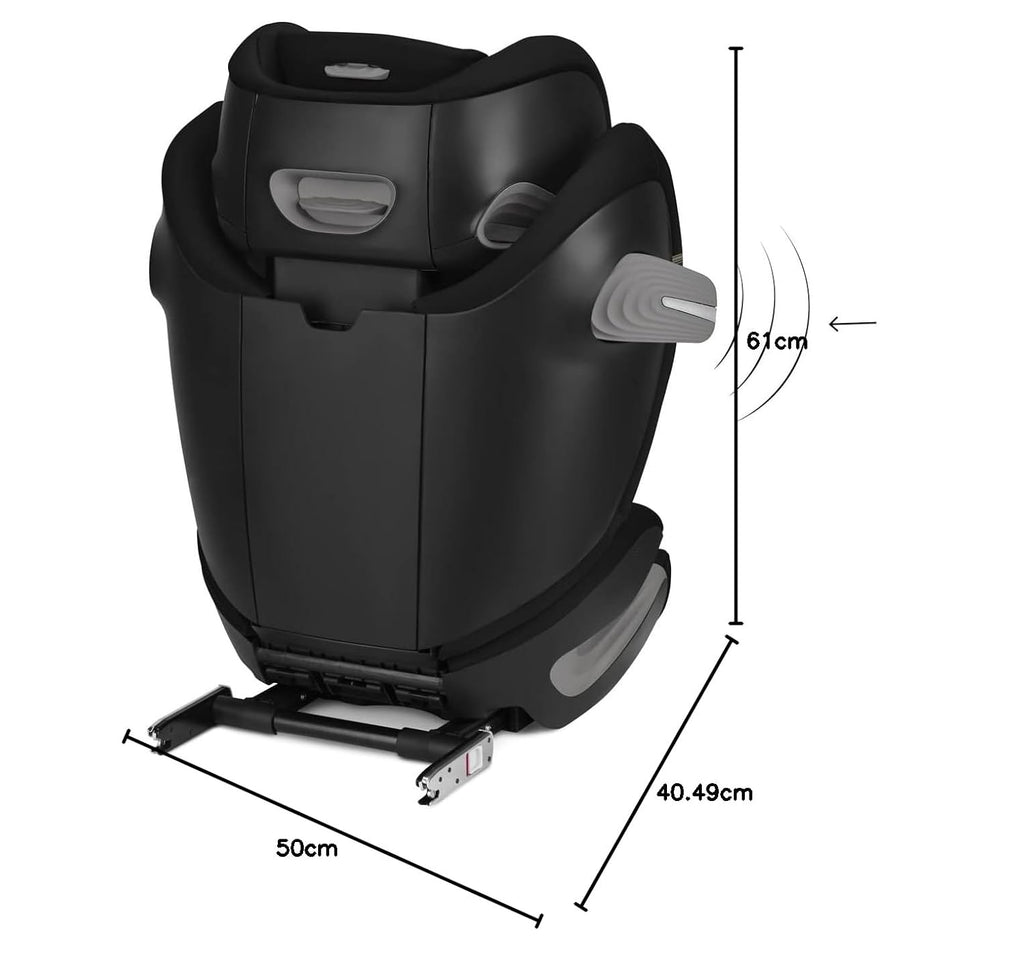 CYBEX Gold Kindersitz Solution S2 i-Fix, Für Autos mit und ohne ISOFIX, 100 - 150 cm, Ab ca. 3 bis 12 Jahre (15 - 50 kg), Lava Grey